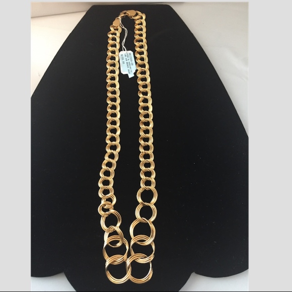 Unique Graduated Garibaldi stamped clasp Italian Link Necklace - Picture 8 of 8